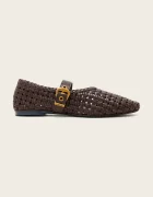 AllSaints balerini din piele Sabine Woven Flat