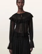 AllSaints bluză cu volane pentru femei din dantelă UNRULY SUSIE LS TEE
