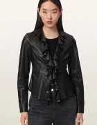 AllSaints bluză tip cămașă pentru femei din piele LUANA LEA SHIRT