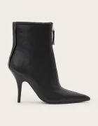 AllSaints botine cu toc înalt pentru femei din piele Vera Zip Boot