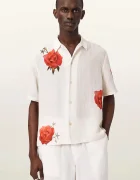 AllSaints cămașă pentru bărbați din in FLEUR