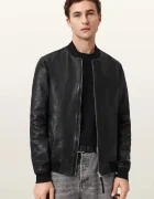AllSaints geacă bomber pentru bărbați din piele MORTEN