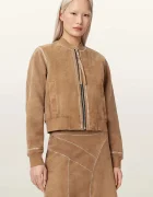 AllSaints geacă bomber pentru femei din piele întoarsă ORTEN