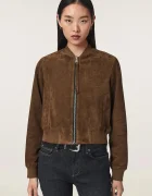 AllSaints geacă bomber pentru femei din piele întoarsă ORTEN