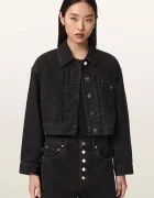 AllSaints geacă de blugi pentru femei din denim BLINK CROPPED JACKET