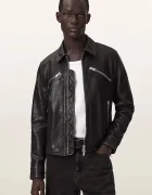 AllSaints geacă de piele pentru bărbați VERDI