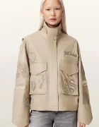 AllSaints geacă de piele pentru femei din piele CLAY