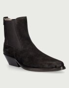 AllSaints ghete scurte cu toc jos pentru femei din piele Carter Suede Chelsea