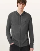 AllSaints hanorac cu fermoar și glugă pentru bărbați din lână