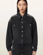 AllSaints jachetă scurtă pentru femei din denim NICKY