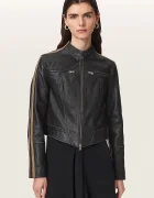 AllSaints jachetă scurtă pentru femei din piele TIGGY LEATHER JACKET