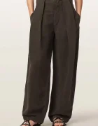 AllSaints pantaloni wide leg pentru femei cu amestec de in PHI