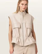 AllSaints vestă pentru femei din piele FLOR