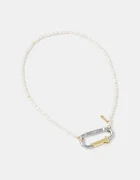 Aries colier Mini Carabiner Pearl Necklace