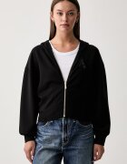 Armani Exchange hanorac cu fermoar și glugă pentru femei cu vâscoză