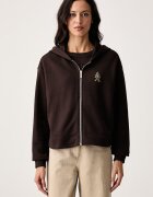Armani Exchange hanorac cu fermoar și glugă pentru femei din bumbac