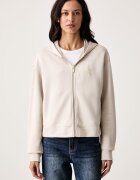 Armani Exchange hanorac cu fermoar și glugă pentru femei din bumbac
