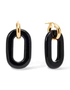 BERRIES cercei pentru femei argint placat cu aur obsidian Duo Black MAXI Earrings