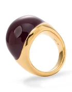 BERRIES inel pentru femei din argint placat cu aur cu email Viva Burgundy XL Ring
