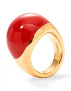 BERRIES inel pentru femei din argint placat cu aur cu email Viva Red XL Ring