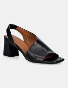 Billi Bi sandale cu toc din piele negre nappa