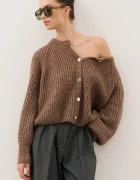 BIZUU cardigan din amestec de lână ORNAMY