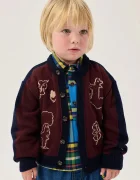 Bobo Choses cardigan pentru copii cu amestec de lână Forest