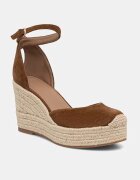 Boss espadrile cu talpă pană pentru femei din piele întoarsă Madeira