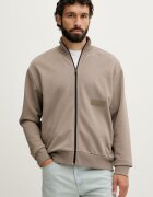 BOSS Green hanorac cu fermoar bărbătesc din bumbac SW_Collar Full Zip