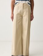 Boss Orange pantaloni wide leg pentru femei din bumbac cu elastan C_Tawide
