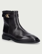Calvin Klein botine pentru femei din piele SQUARE ANKLE BOOT LTH MG HDW