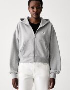 Calvin Klein Jeans hanorac cu fermoar și glugă pentru femei din bumbac