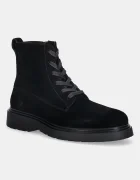 Calvin Klein pantofi de piele întoarsă COMBAT ESS LACE UP ZIP BOOT SU