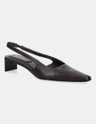 Calvin Klein pantofi de piele SET BACK HEEL PUMP SLINGBACK LTH
