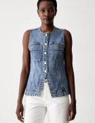 DKNY vestă cu un singur rând de nasturi pentru femei din denim
