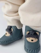 Donsje încălțăminte pentru bebeluși din piele Junus Booties Polar Bear