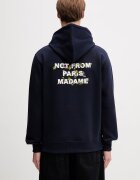 Drôle de Monsieur hanorac cu glugă pentru bărbați din bumbac Vine Embroidered Slogan