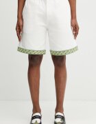 Drôle de Monsieur pantaloni scurți pentru bărbați din bumbac Short Piqué Brodé