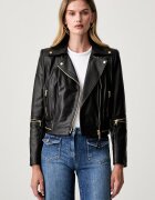 Elisabetta Franchi geacă de biker pentru femei din piele