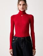 Elisabetta Franchi pulover cu guler înalt pentru femei cu vâscoză
