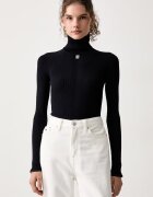 Elisabetta Franchi pulover cu guler înalt pentru femei cu vâscoză