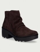 Fly London botine cu toc pentru femei din piele întoarsă TULP592FLY
