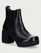 Fly London ghete scurte cu toc pentru femei din piele FAMY524FLY