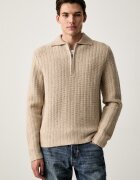G-STAR pulover pentru bărbați cu amestec de lână Polo collar half zip