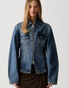 Gestuz geacă de tranziție pentru femei din denim GZmelu