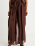 Haveone pantaloni palazzo pentru femei cu amestec de mătase