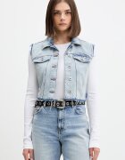 HUGO Blue vestă cu un singur rând de nasturi pentru femei din denim Garis_B