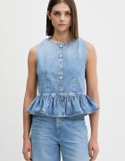 Hugo bluză cu volane pentru femei din denim Gimma