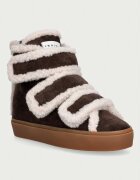 Inuikii botine pentru femei din piele întoarsă Shearling Velcro Wedge