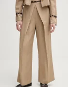 Isabelle Blanche pantaloni din amestec de in
